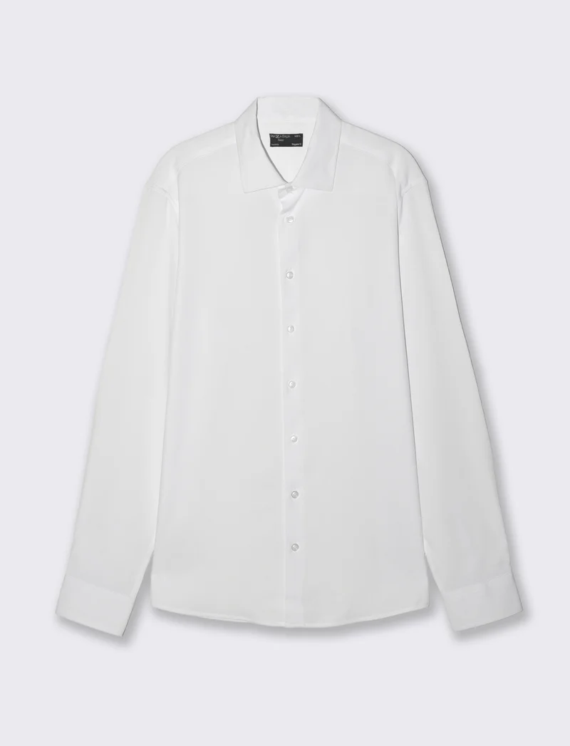 Camicia Formal Fit in Tessuto Jacquard - Bianco