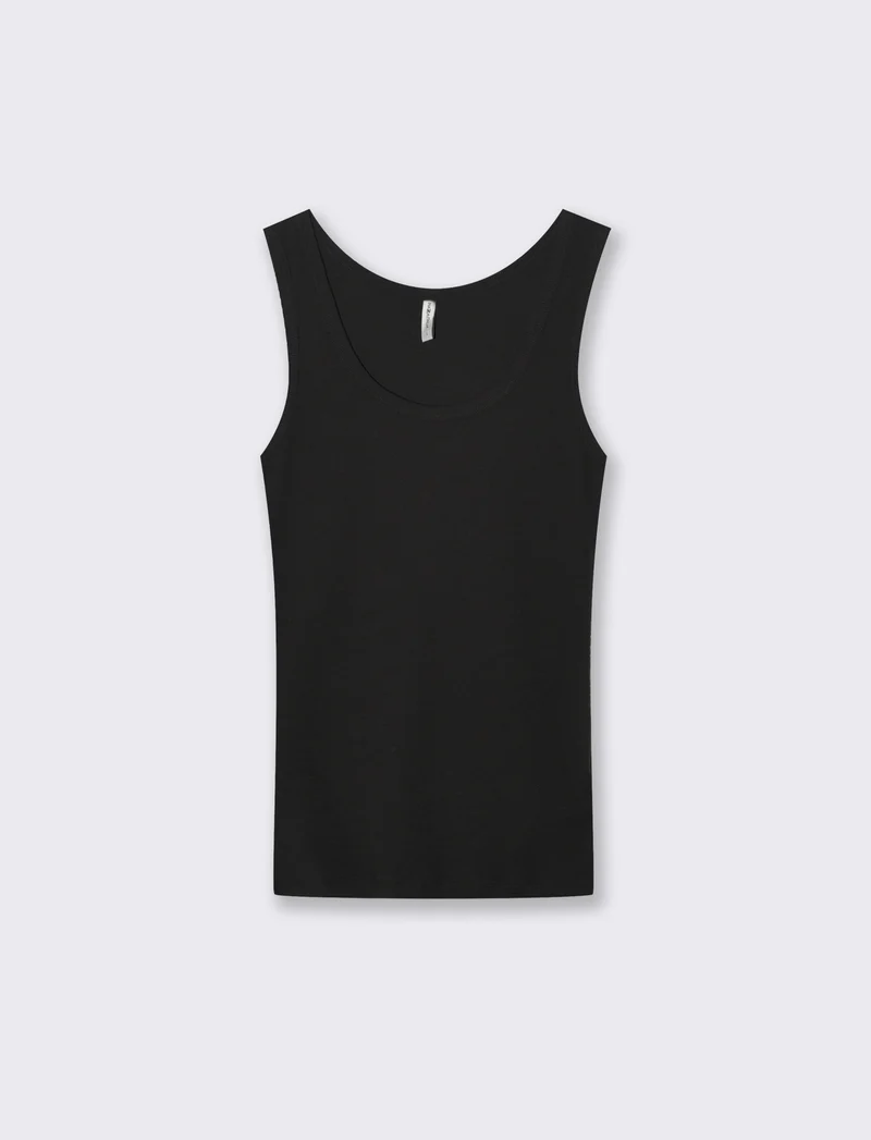 Canottiera Basica Scollo Madonna Skinny - Nero