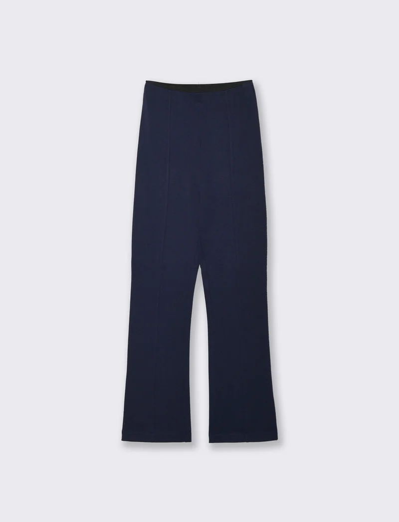 Pantalone Basico con Banda Elastica - Blu