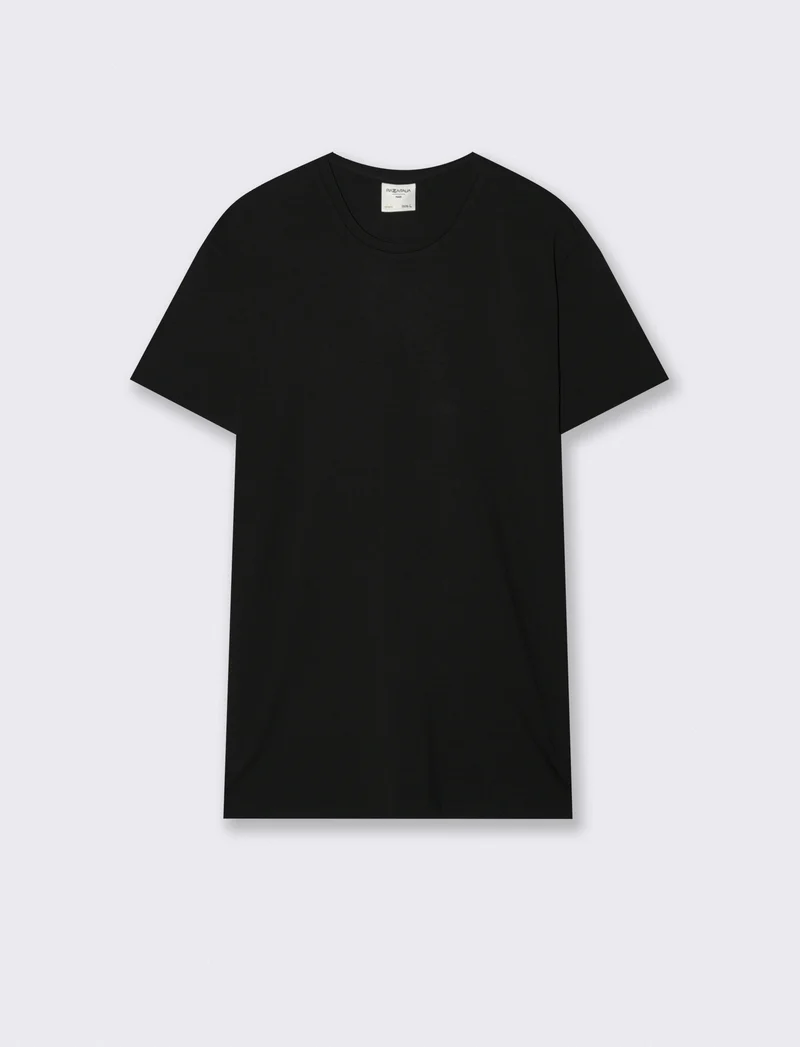T-shirt slim fit in cotone elasticizzato - Nero