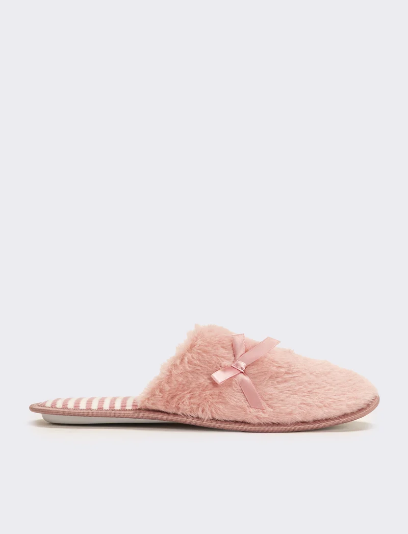 Pantofola donna con fiocco - Rosa