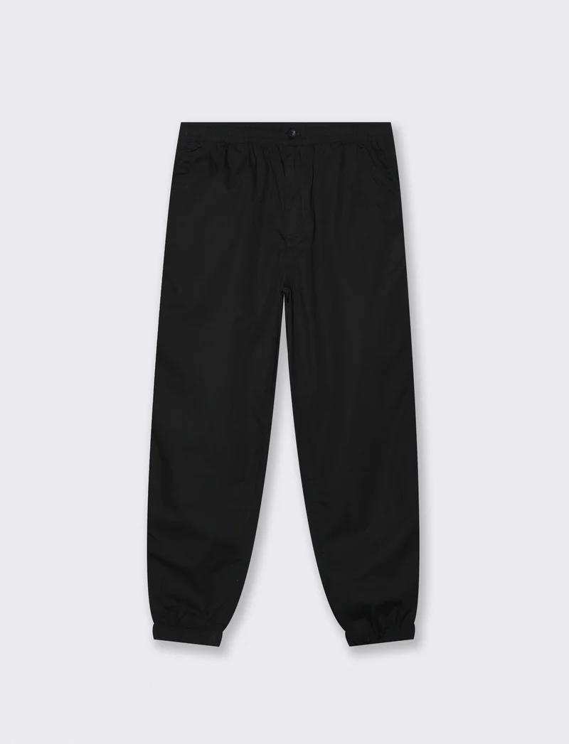 Pantaloni Jogger in Cotone con Vita Elastica - Nero