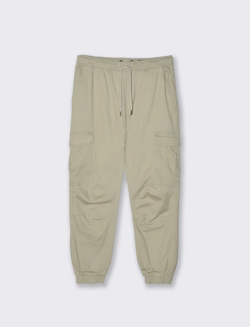 Pantaloni Cargo Slim Fit con Polsino - Grigio stone