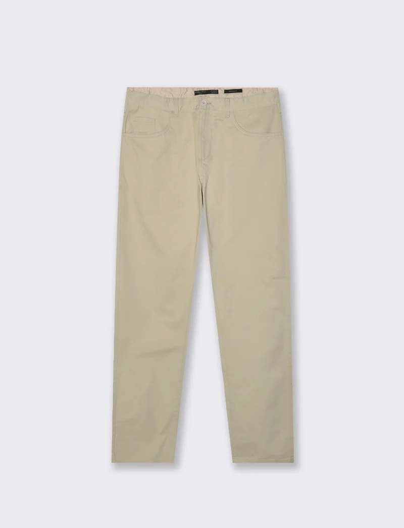 Pantaloni 5 Tasche Regular Fit Cotone - Sabbia