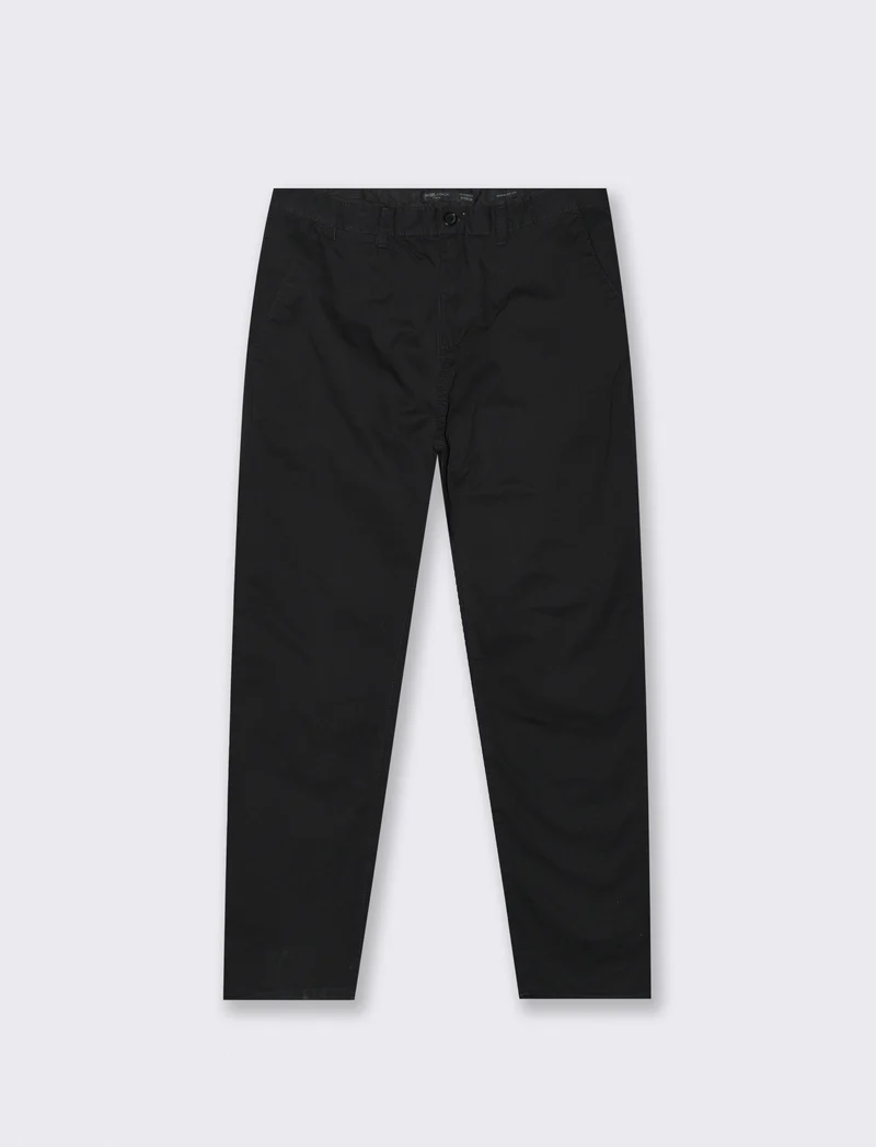 Pantaloni Chino Regular Fit in Cotone - Nero