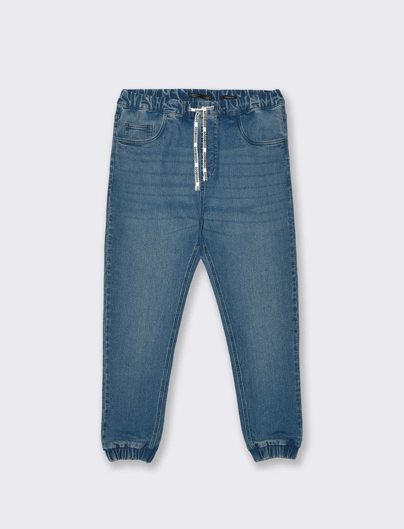 Jeans jogger con vita elasticizzata - Denim