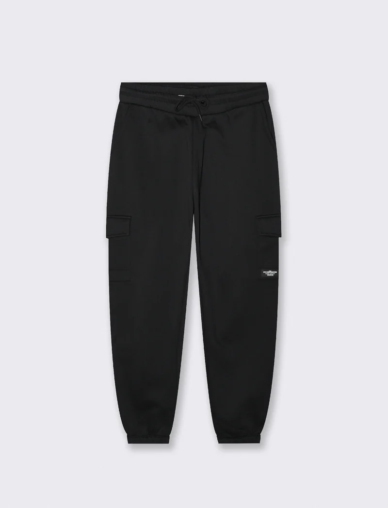 Pantaloni in felpa con tasconi laterali - Nero