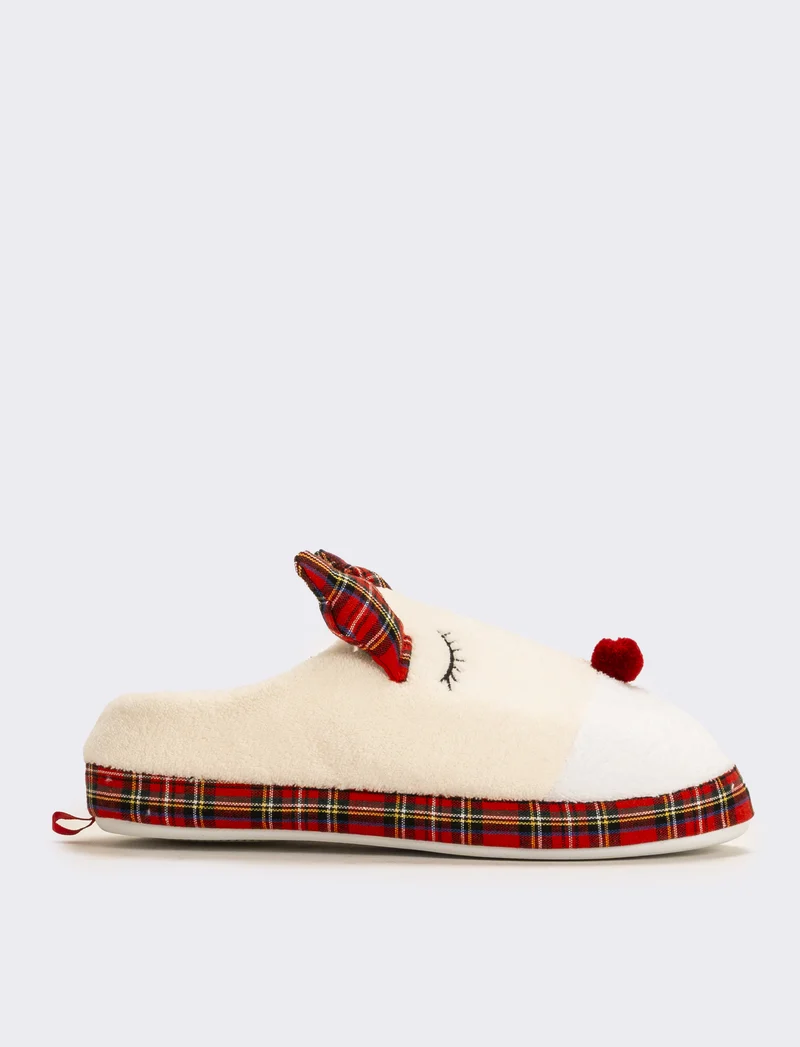 Pantofola natalizia da donna - Beige