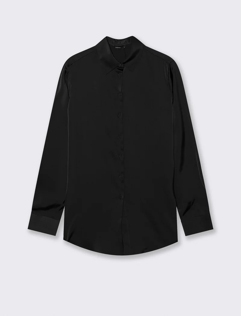 CAMICIA IN SATIN - Nero