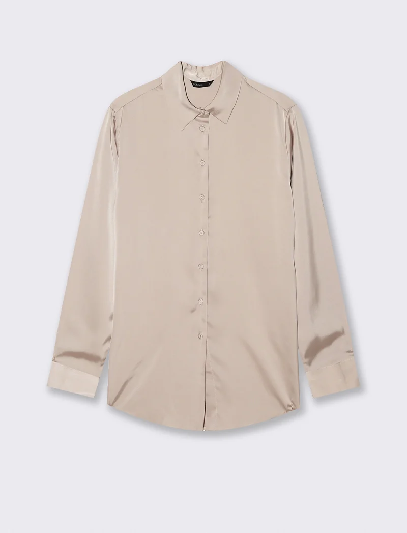 CAMICIA IN SATIN - Beige