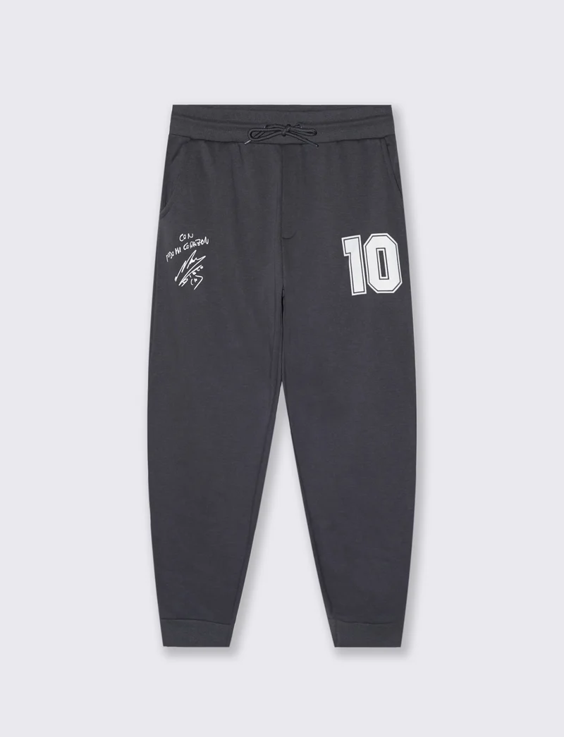 PANTALONI IN FELPA CON VITA JOGGER E STAMPE DIOS - Avion
