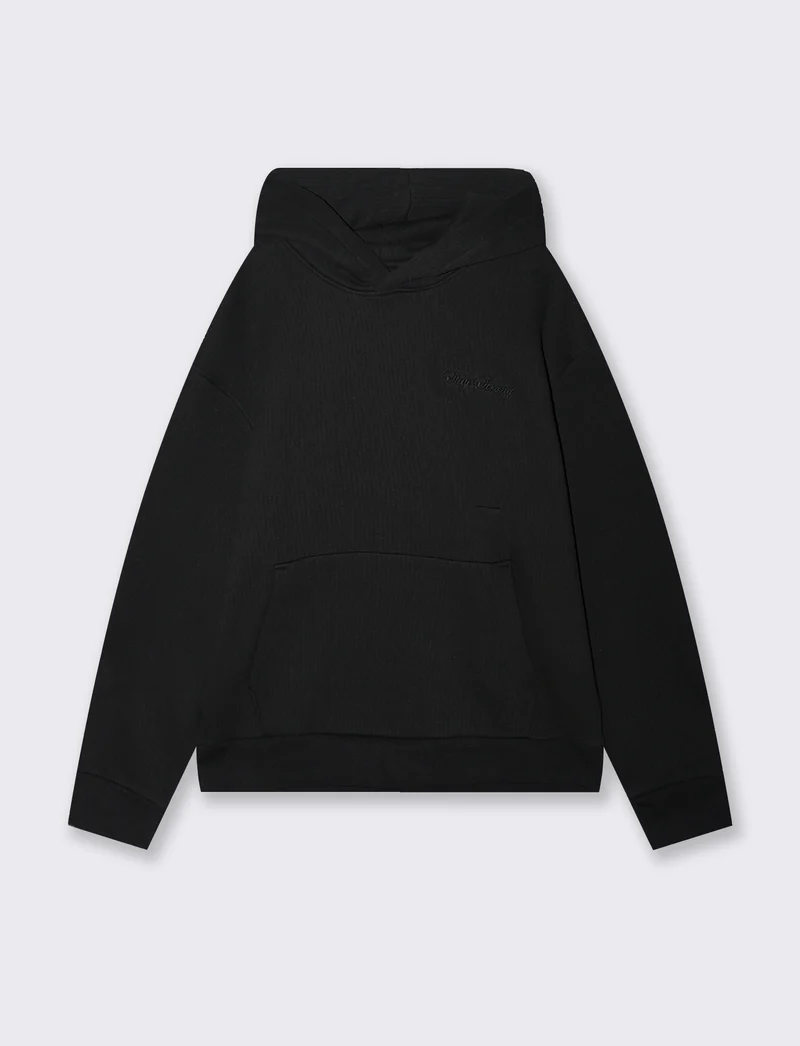 FELPA EFFETTO COSTE BOXY FIT - Nero