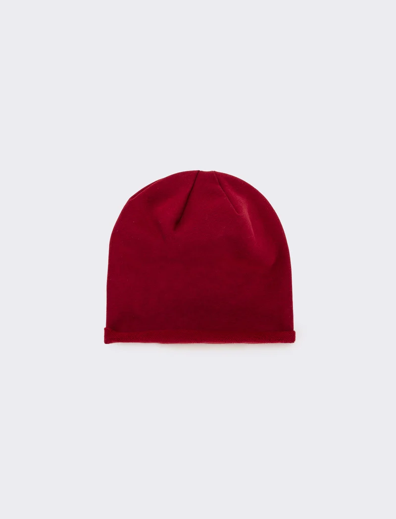 Cappello cuffia in french terry bambino - Rosso