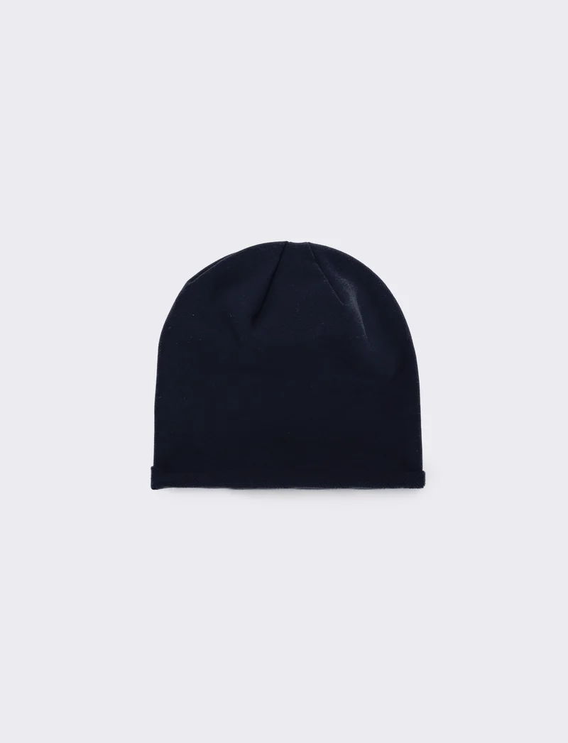 Cappello cuffia in french terry bambino - Blu