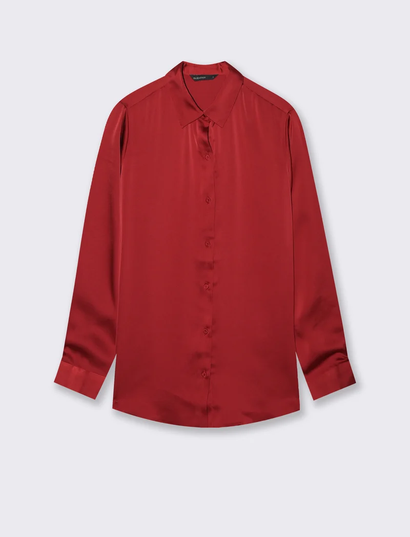 CAMICIA IN SATIN - Rosso
