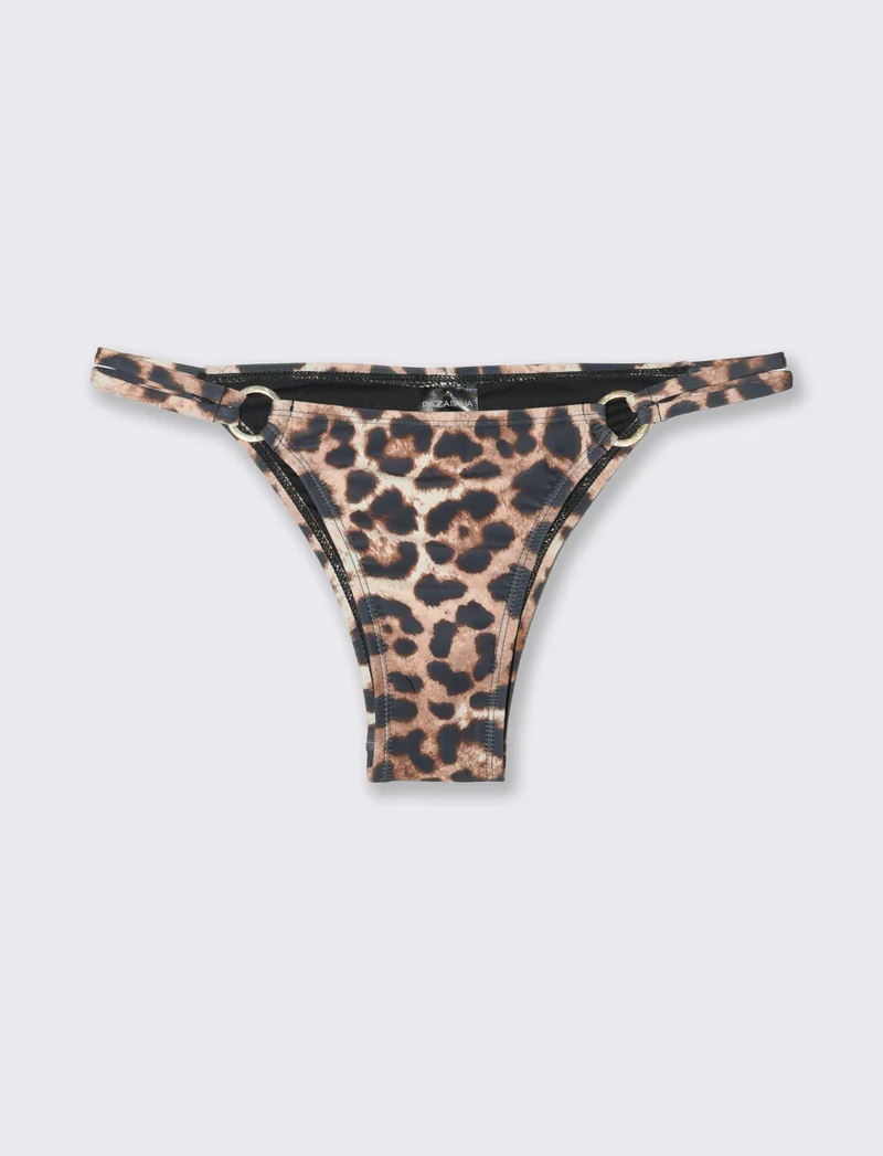 Slip mare donna con anello piatto - Leopardato