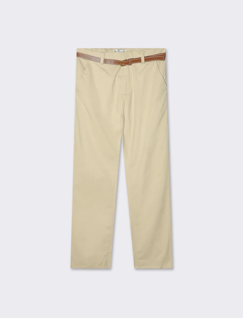 Pantalone chino con cintura da donna - Beige corda