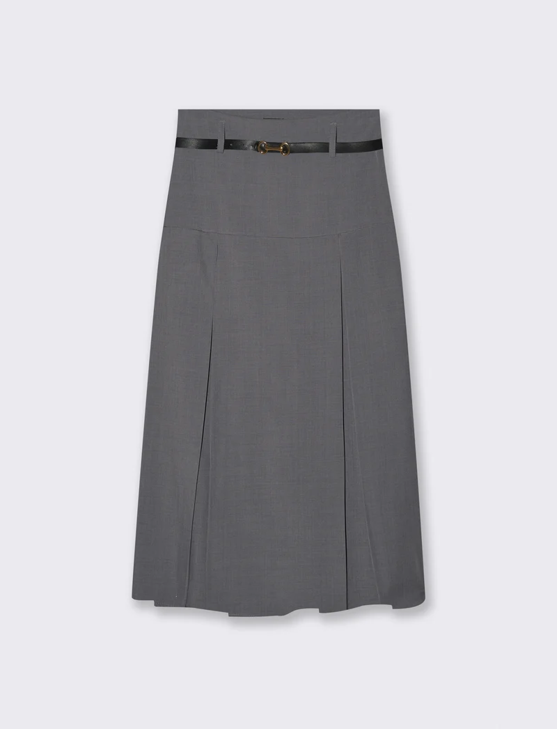 GONNA CON CINTURA - Grigio