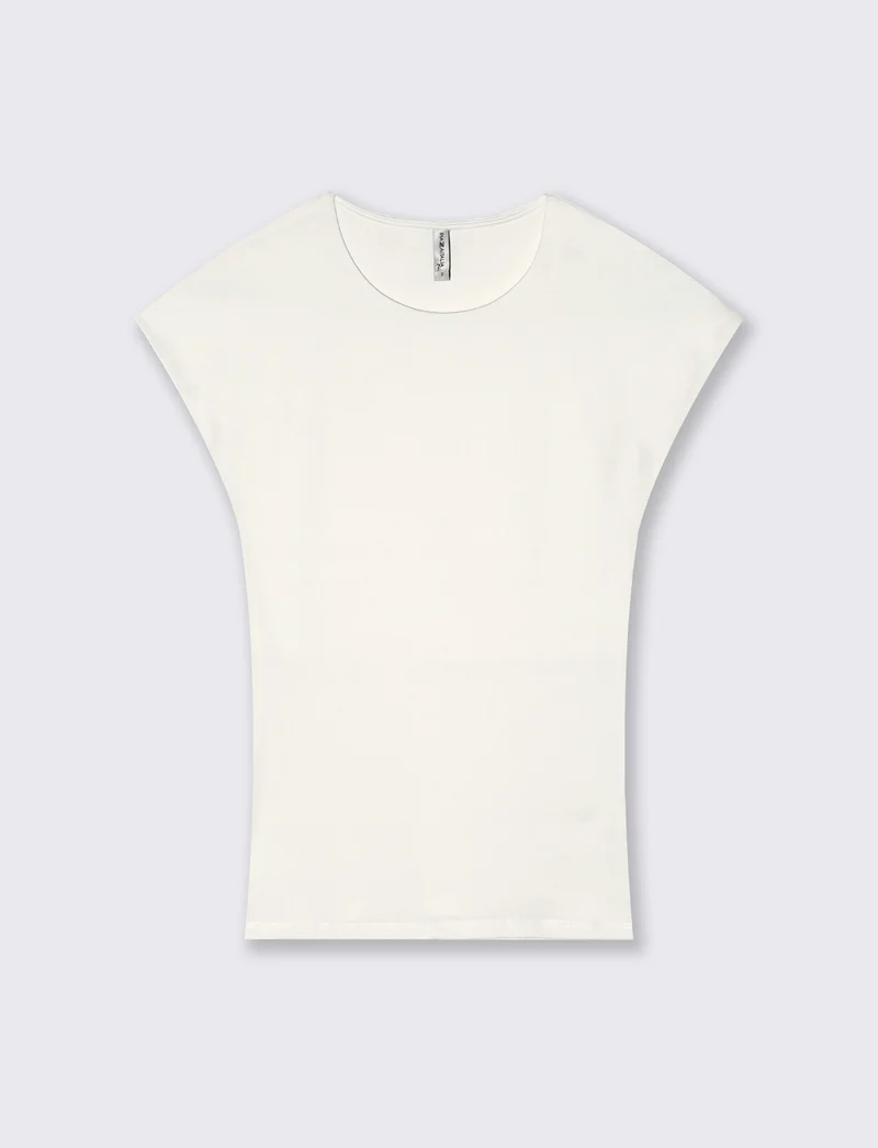 T-Shirt Manica Ad Aletto Basic - Bianco latte