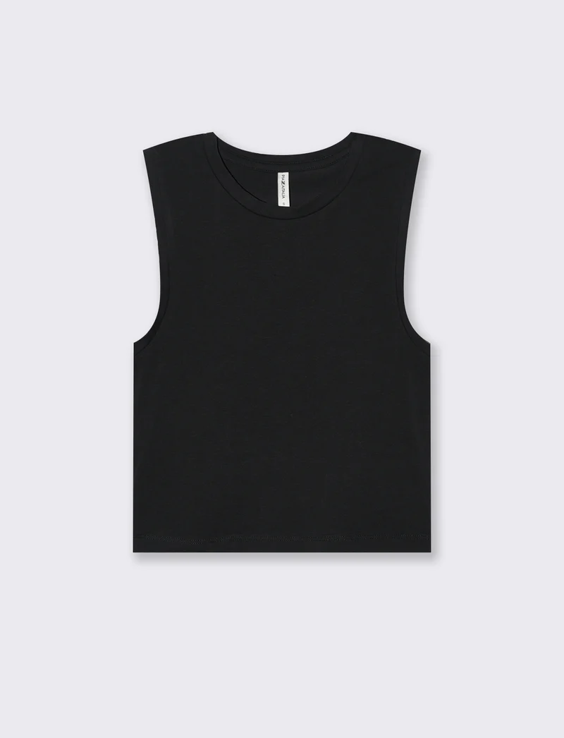 Top canottiera crop da donna - Nero