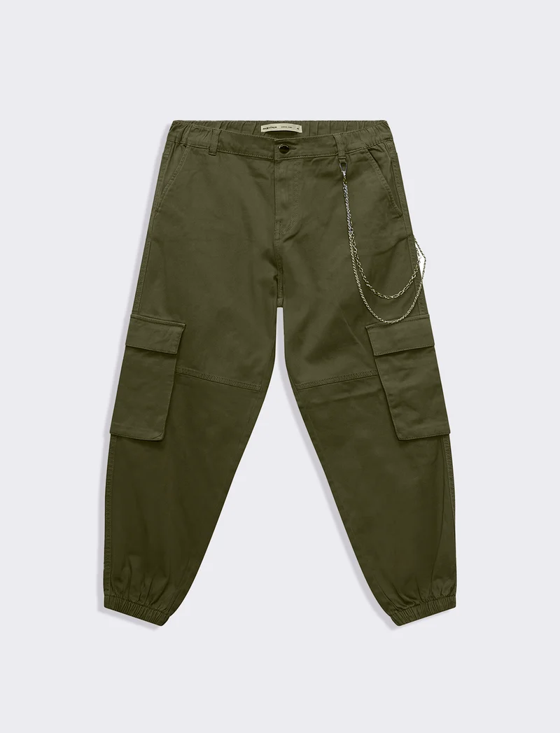 Pantalone con dettaglio catena da donna - Kaky 1