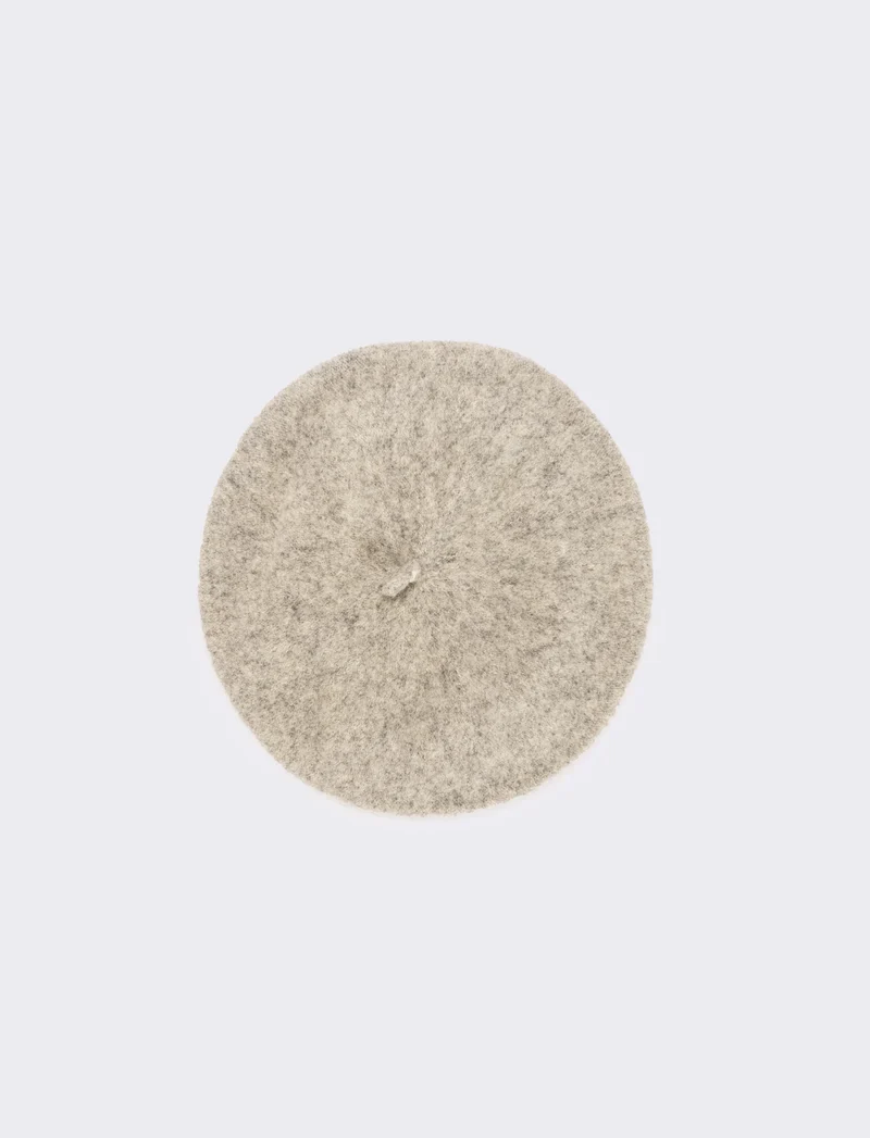 Cappello basco con fiocco bambina - Grigio melange