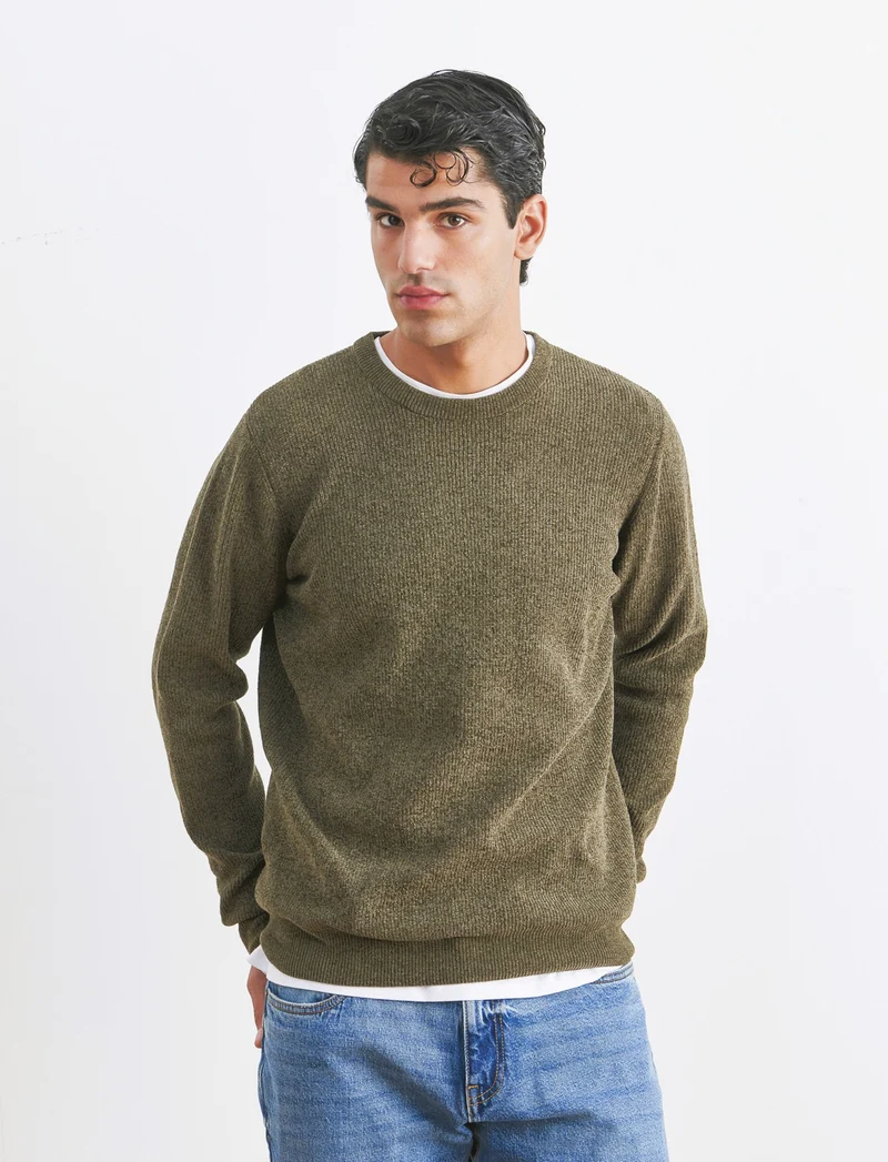 MAGLIA GIROCOLLO IN CINIGLIA - Verde oliva