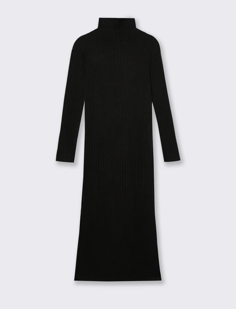 VESTITO LUNGO A COSTE - Nero