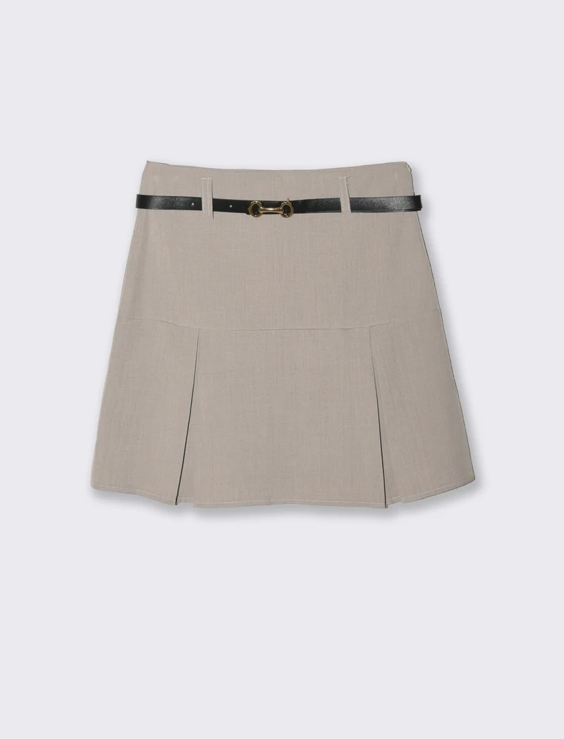 GONNA CON CINTURA - Beige