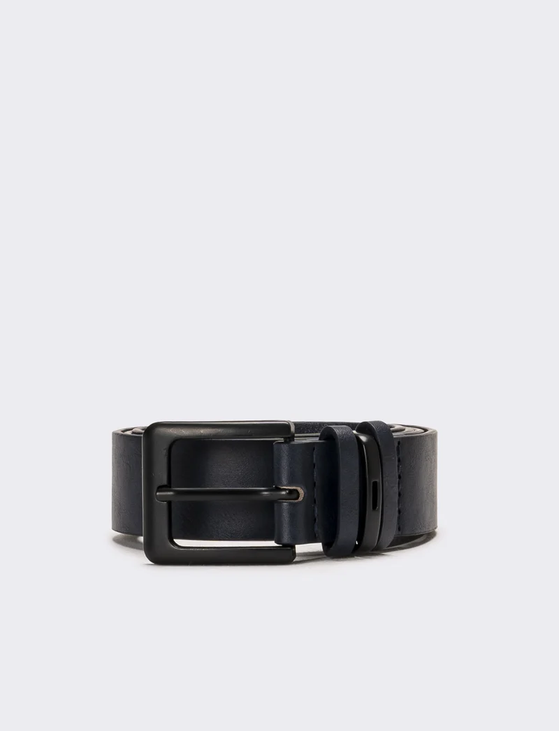 Cintura uomo fibbia smalto - Blu