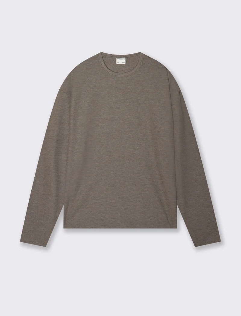 T-SHIRT IN MICRO WAFFLE REGULAR FIT - Verde kaki