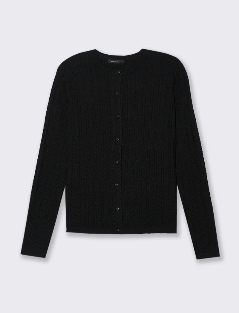 CARDIGAN A TRECCE - Nero