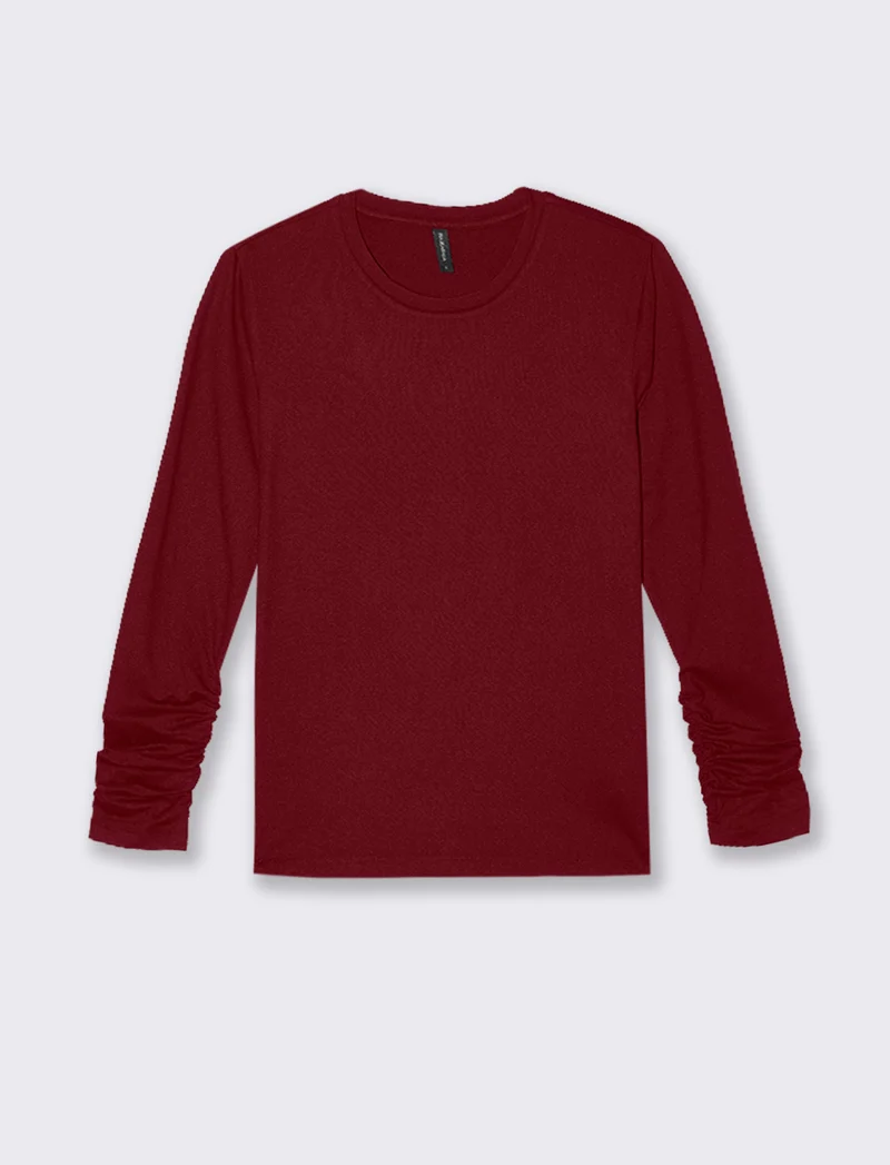 T-SHIRT BASICA MANICA LUNGA - Vinaccia