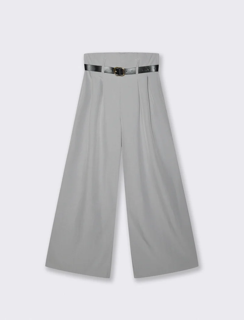 PANTALONE CON CINTURA - Grigio