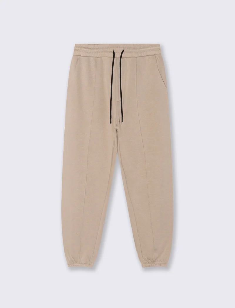 PANTALONI BAGGY JOGGER IN FELPA - Beige