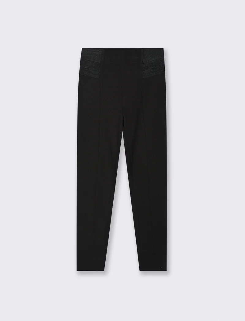 LEGGINGS A VITA ALTA IN PUNTO MILANO - Nero