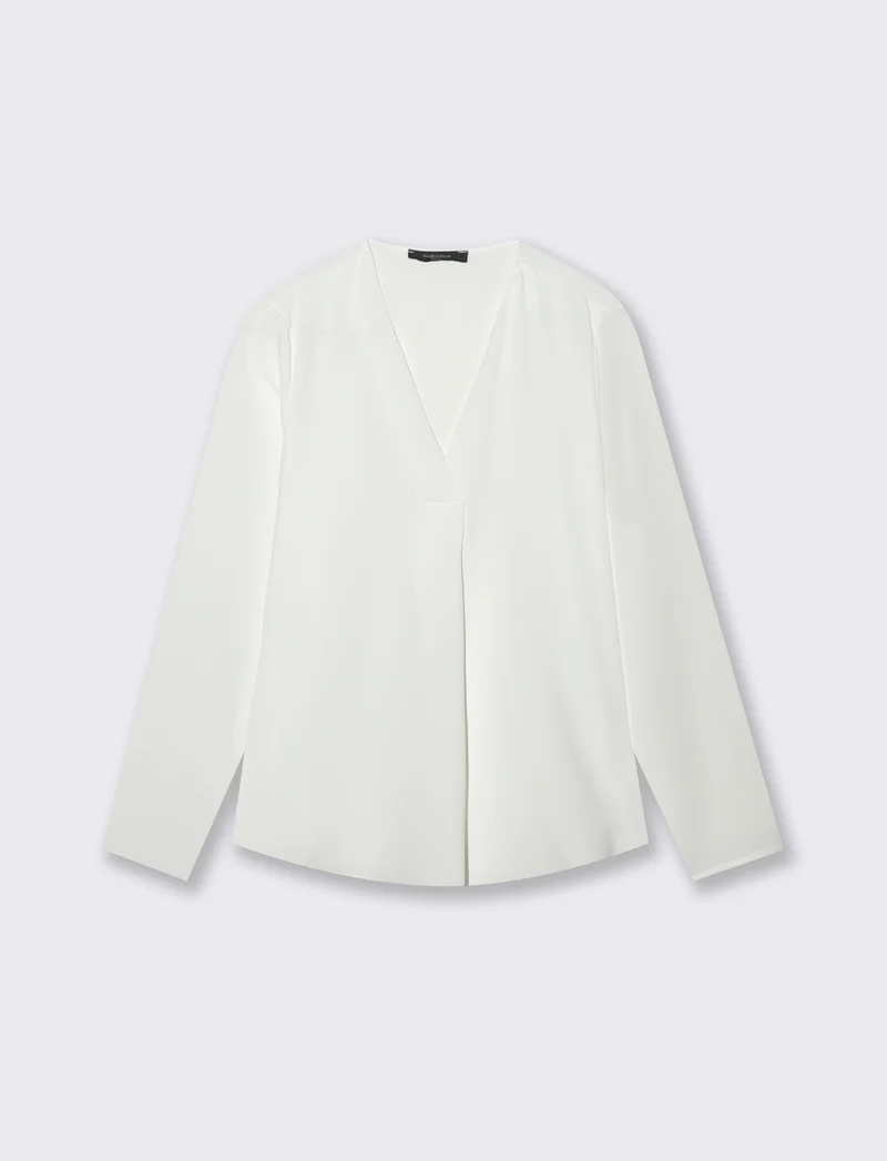 CASACCA CON SCOLLO A V - Bianco panna