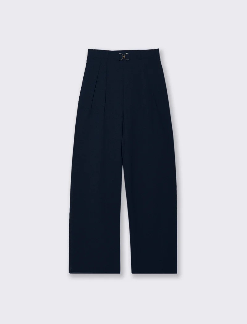 PANTALONE CON FIBIA E PENCE - Blu