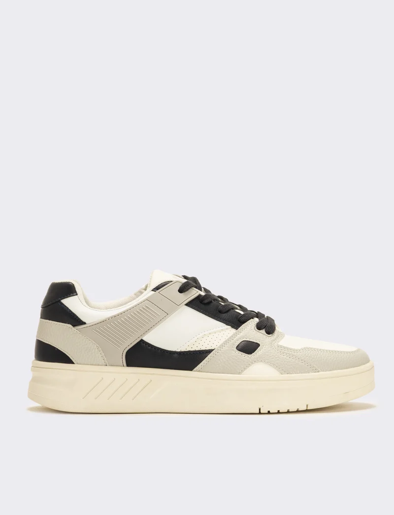 Sneakers con inserti da uomo - Bianco-blu
