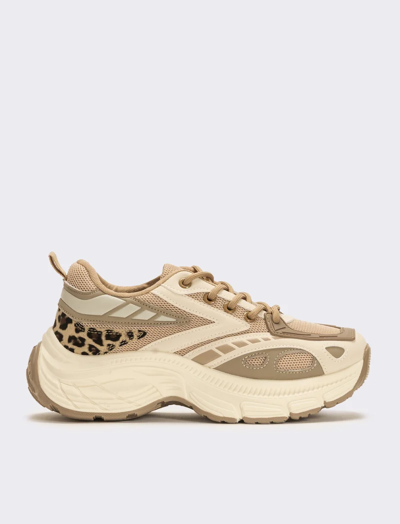 Sneakers effetto cavallino da donna - Beige