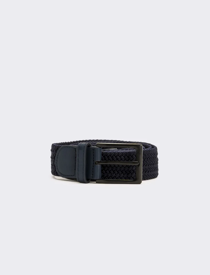 Cintura uomo fusto elastico a intreccio - Blu