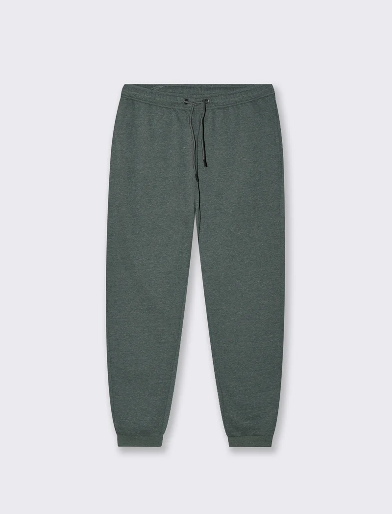 PANTALONI IN FELPA MELANGE - Verde