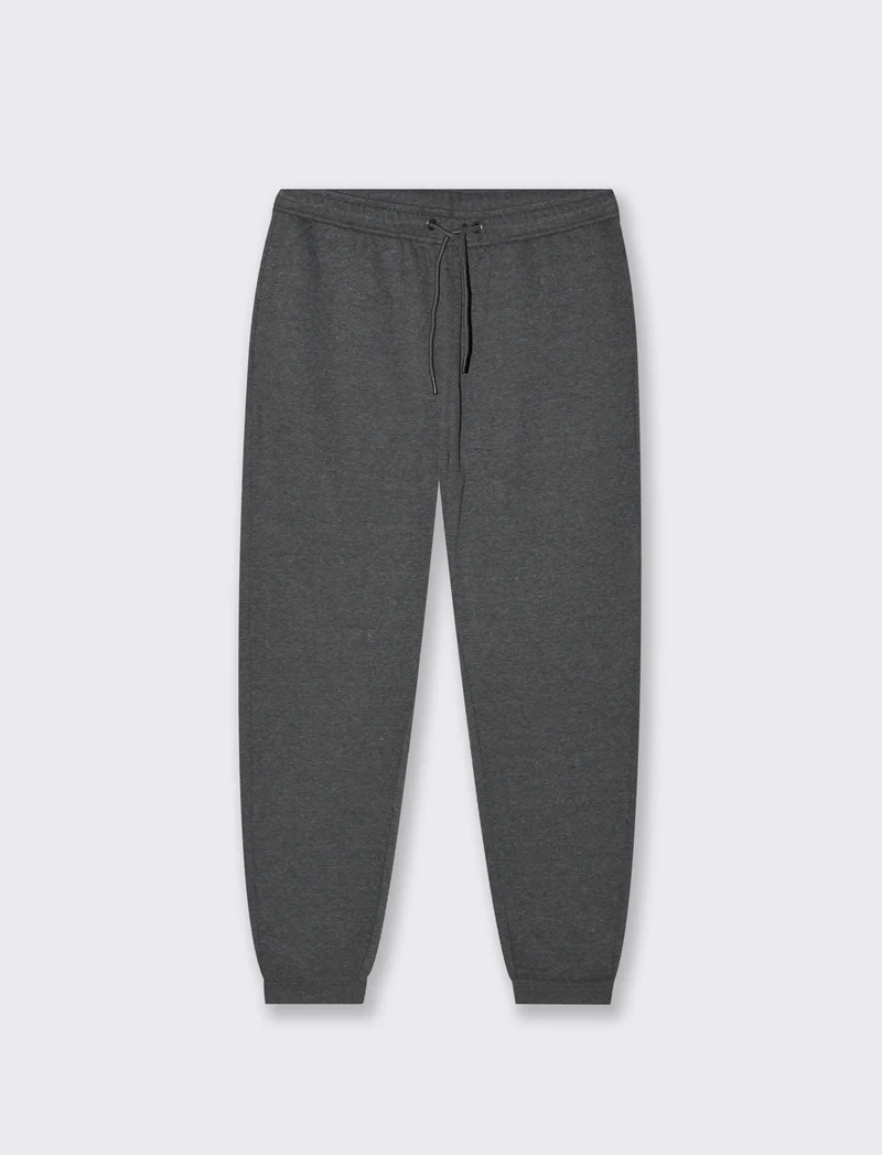 PANTALONI IN FELPA MELANGE - Nero