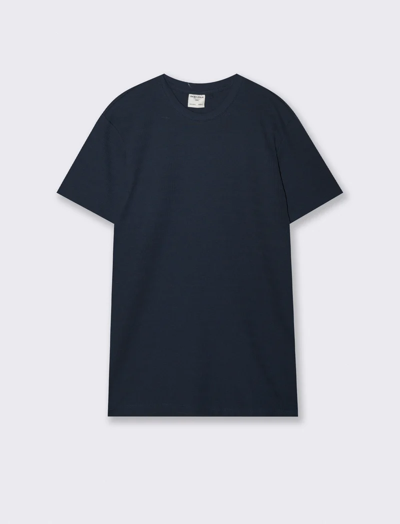 T-SHIRT IN WAFFLE JACQUARD REGULAR FIT - Blu