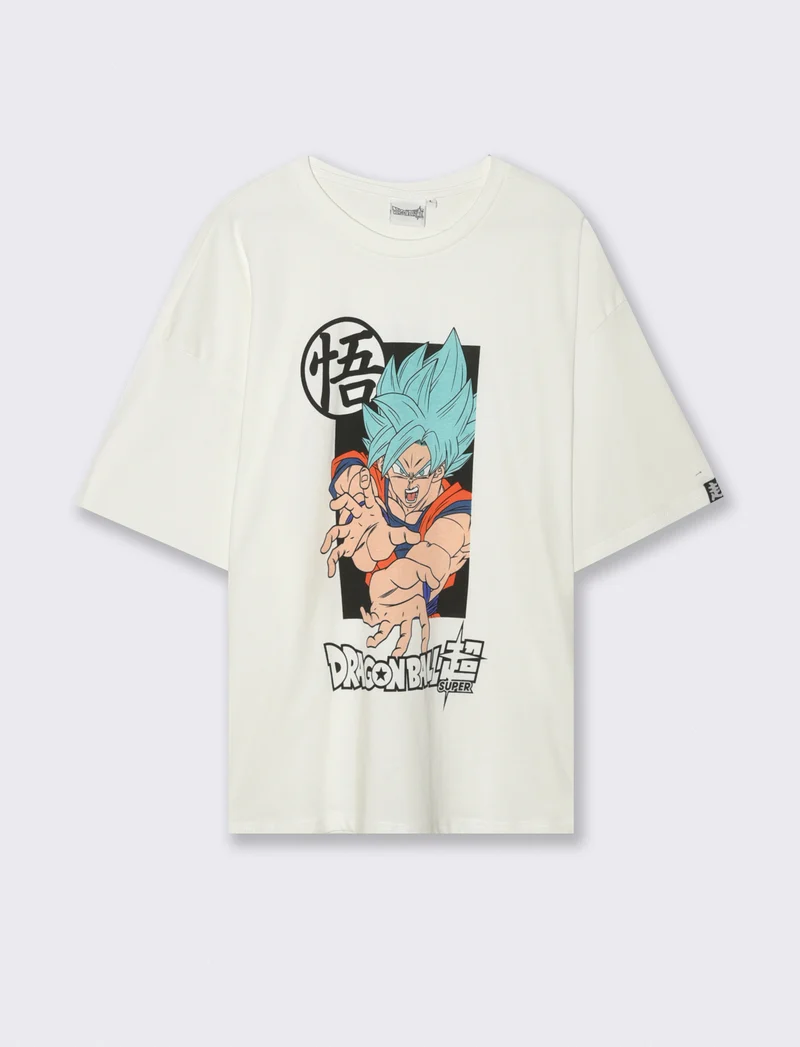 T-SHIRT STAMPA DRAGON BALL - Bianco