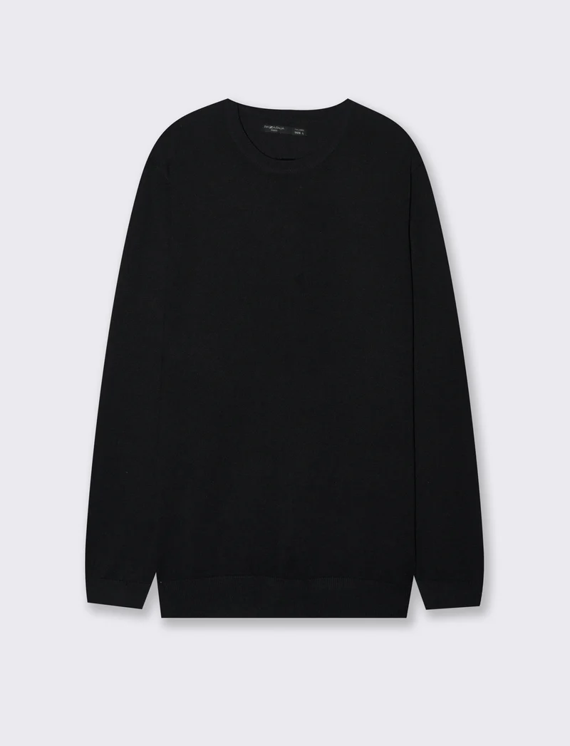 MAGLIA BASIC IN FILATO COMFORT - Nero