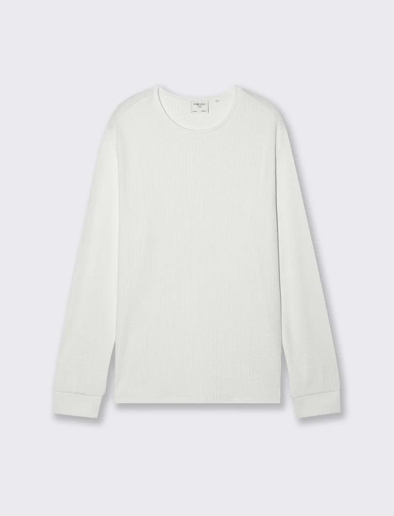 T-SHIRT IN WAFFLE SLIM FIT - Bianco