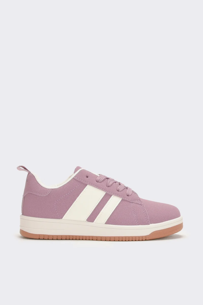 Sneakers da bambina con riporti - Viola