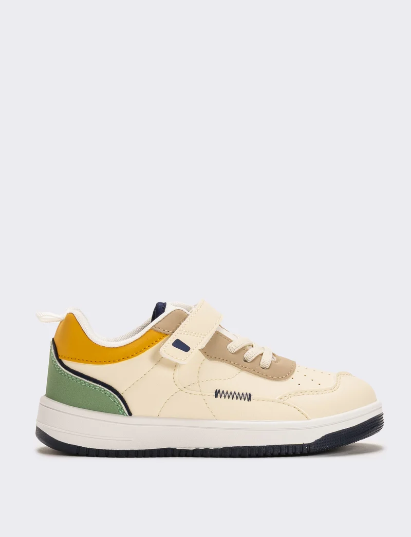 Sneakers con riporti multicolor da bambino - Bianco