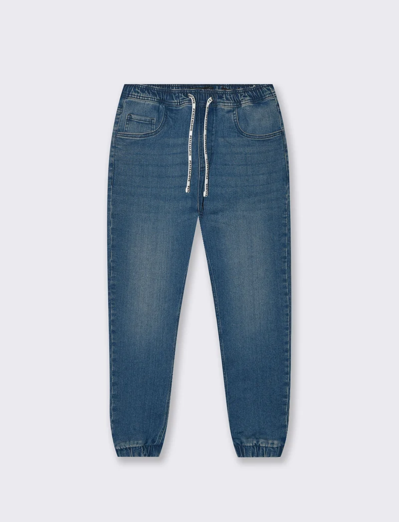 JEANS CON VITA JOGGER - Denim